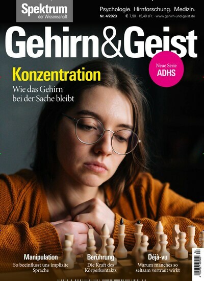 Titelbild der Ausgabe 4/2023 von Gehirn & Geist. Diese Zeitschrift und viele weitere Reisemagazine, Freizeitmagazine und Wissensmagazine als Abo oder epaper bei United Kiosk online kaufen.