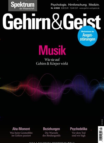 Titelbild der Ausgabe 4/2026 von Gehirn & Geist. Diese Zeitschrift und viele weitere Reisemagazine, Freizeitmagazine und Wissensmagazine als Abo oder epaper bei United Kiosk online kaufen.