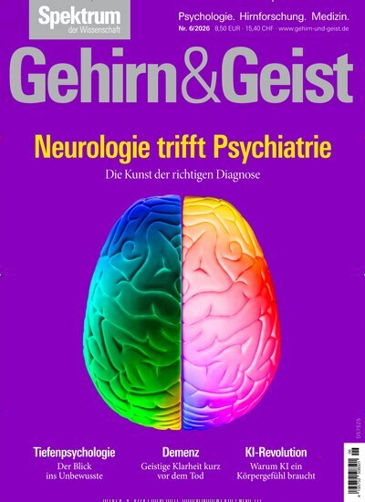 Titelbild der Ausgabe 6/2026 von Gehirn & Geist. Diese Zeitschrift und viele weitere Reisemagazine, Freizeitmagazine und Wissensmagazine als Abo oder epaper bei United Kiosk online kaufen.