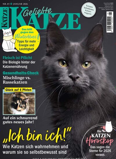 Titelbild der Ausgabe 1/2026 von Geliebte Katze. Diese Zeitschrift und viele weitere Elternzeitschriften und Tierzeitschriften als Abo oder epaper bei United Kiosk online kaufen.