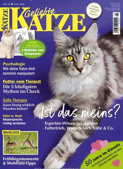 Titelbild der Ausgabe 5/2026 von Geliebte Katze. Diese Zeitschrift und viele weitere Elternzeitschriften und Tierzeitschriften als Abo oder epaper bei United Kiosk online kaufen.