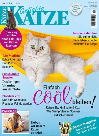 Titelbild der Ausgabe 7/2026 von Geliebte Katze. Diese Zeitschrift und viele weitere Elternzeitschriften und Tierzeitschriften als Abo oder epaper bei United Kiosk online kaufen.