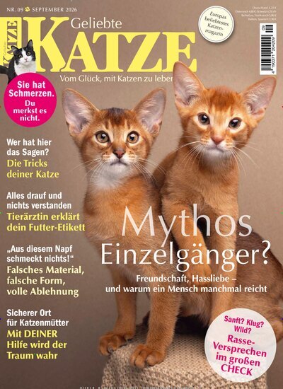 Titelbild der Ausgabe 9/2026 von Geliebte Katze. Diese Zeitschrift und viele weitere Elternzeitschriften und Tierzeitschriften als Abo oder epaper bei United Kiosk online kaufen.
