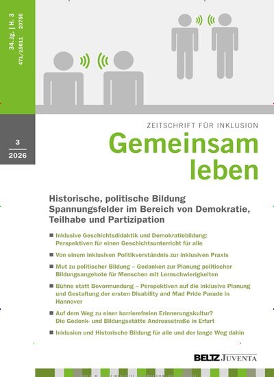 Titelbild der Ausgabe 3/2026 von Gemeinsam leben. Diese Zeitschrift und viele weitere Zeitschriften für Pädagogik als Abo oder epaper bei United Kiosk online kaufen.
