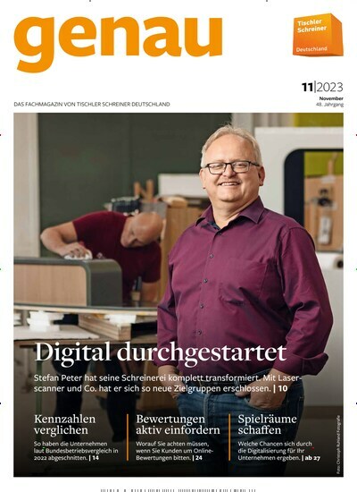 Titelbild der Ausgabe 11/2023 von genau. Diese Zeitschrift und viele weitere Architekturzeitschriften und Bauzeitschriften als Abo oder epaper bei United Kiosk online kaufen.