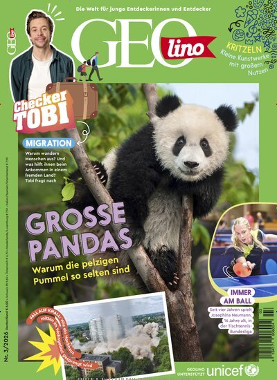 Titelbild der Ausgabe 3/2026 von GEOlino. Diese Zeitschrift und viele weitere Jugendzeitschriften und Kinderzeitschriften als Abo oder epaper bei United Kiosk online kaufen.