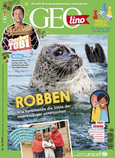 Titelbild der Ausgabe 13/2025 von GEOlino. Diese Zeitschrift und viele weitere Jugendzeitschriften und Kinderzeitschriften als Abo oder epaper bei United Kiosk online kaufen.