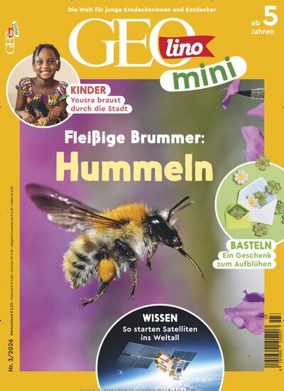 Titelbild der Ausgabe 3/2026 von GEOlino mini. Diese Zeitschrift und viele weitere Jugendzeitschriften und Kinderzeitschriften als Abo oder epaper bei United Kiosk online kaufen.