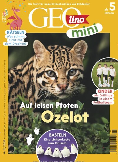 Titelbild der Ausgabe 11/2025 von GEOlino mini. Diese Zeitschrift und viele weitere Jugendzeitschriften und Kinderzeitschriften als Abo oder epaper bei United Kiosk online kaufen.