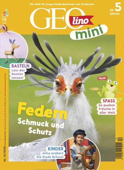Titelbild der Ausgabe 12/2025 von GEOlino mini. Diese Zeitschrift und viele weitere Jugendzeitschriften und Kinderzeitschriften als Abo oder epaper bei United Kiosk online kaufen.