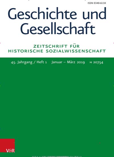 Titelbild der Ausgabe 1/2021 von Geschichte und Gesellschaft. Diese Zeitschrift und viele weitere Wissenschaftsmagazine als Abo oder epaper bei United Kiosk online kaufen.