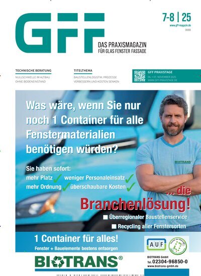 Titelbild der Ausgabe 8/2025 von GFF Das Praxismagazin. Diese Zeitschrift und viele weitere Architekturzeitschriften und Bauzeitschriften als Abo oder epaper bei United Kiosk online kaufen.