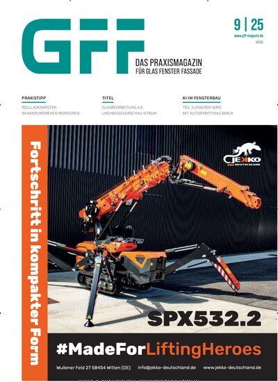 Titelbild der Ausgabe 9/2025 von GFF Das Praxismagazin. Diese Zeitschrift und viele weitere Architekturzeitschriften und Bauzeitschriften als Abo oder epaper bei United Kiosk online kaufen.