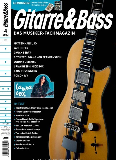 Titelbild der Ausgabe 4/2023 von Gitarre & Bass. Diese Zeitschrift und viele weitere Reisemagazine, Freizeitmagazine und Wissensmagazine als Abo oder epaper bei United Kiosk online kaufen.