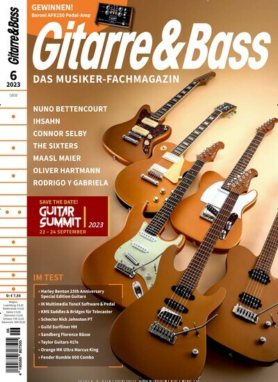 Titelbild der Ausgabe 6/2023 von Gitarre & Bass. Diese Zeitschrift und viele weitere Reisemagazine, Freizeitmagazine und Wissensmagazine als Abo oder epaper bei United Kiosk online kaufen.
