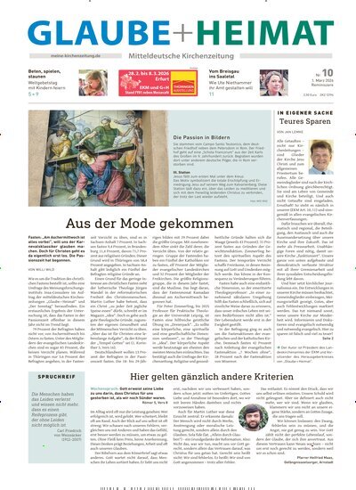 Titelbild der Ausgabe 10/2026 von Glaube + Heimat. Diese Zeitschrift und viele weitere Kunstmagazine und Kulturmagazine als Abo oder epaper bei United Kiosk online kaufen.