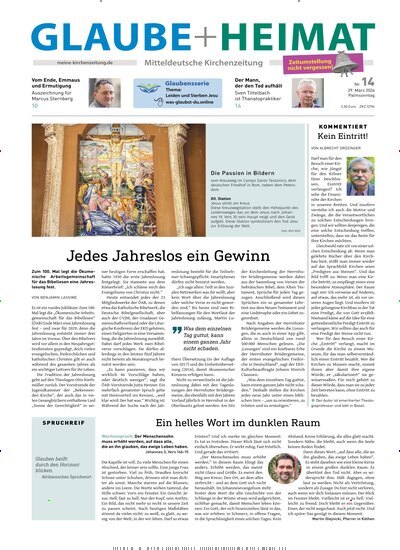 Titelbild der Ausgabe 14/2026 von Glaube + Heimat. Diese Zeitschrift und viele weitere Kunstmagazine und Kulturmagazine als Abo oder epaper bei United Kiosk online kaufen.
