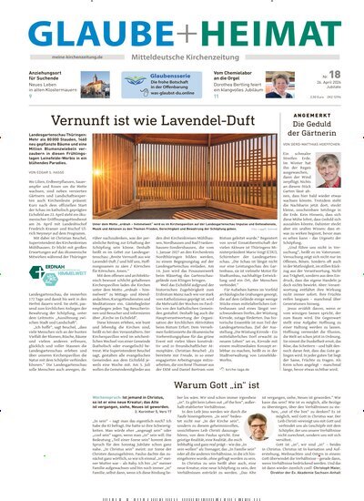 Titelbild der Ausgabe 18/2026 von Glaube + Heimat. Diese Zeitschrift und viele weitere Kunstmagazine und Kulturmagazine als Abo oder epaper bei United Kiosk online kaufen.