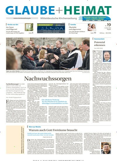 Titelbild der Ausgabe 19/2023 von Glaube + Heimat. Diese Zeitschrift und viele weitere Kunstmagazine und Kulturmagazine als Abo oder epaper bei United Kiosk online kaufen.