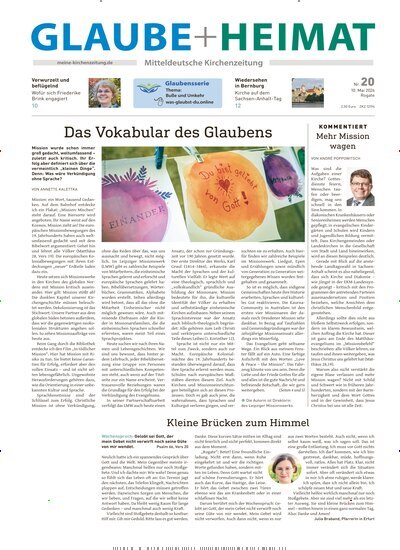 Titelbild der Ausgabe 20/2026 von Glaube + Heimat. Diese Zeitschrift und viele weitere Kunstmagazine und Kulturmagazine als Abo oder epaper bei United Kiosk online kaufen.