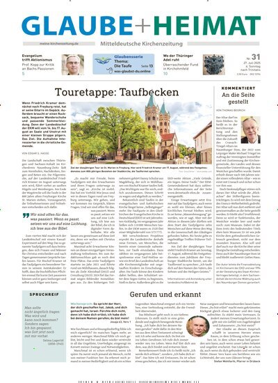 Titelbild der Ausgabe 31/2025 von Glaube + Heimat. Diese Zeitschrift und viele weitere Kunstmagazine und Kulturmagazine als Abo oder epaper bei United Kiosk online kaufen.