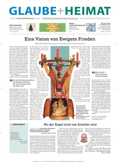 Titelbild der Ausgabe 52/2025 von Glaube + Heimat. Diese Zeitschrift und viele weitere Kunstmagazine und Kulturmagazine als Abo oder epaper bei United Kiosk online kaufen.