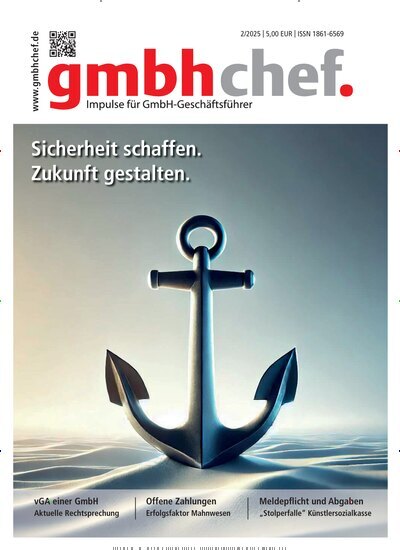 Titelbild der Ausgabe 2/2025 von gmbhchef. Diese Zeitschrift und viele weitere Businessmagazine als Abo oder epaper bei United Kiosk online kaufen.