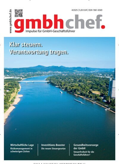 Titelbild der Ausgabe 4/2025 von gmbhchef. Diese Zeitschrift und viele weitere Businessmagazine als Abo oder epaper bei United Kiosk online kaufen.