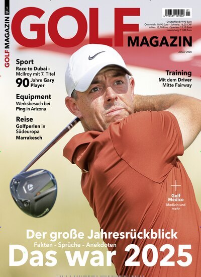 Titelbild der Ausgabe 1/2026 von Golf Magazin. Diese Zeitschrift und viele weitere Sportmagazine als Abo oder epaper bei United Kiosk online kaufen.