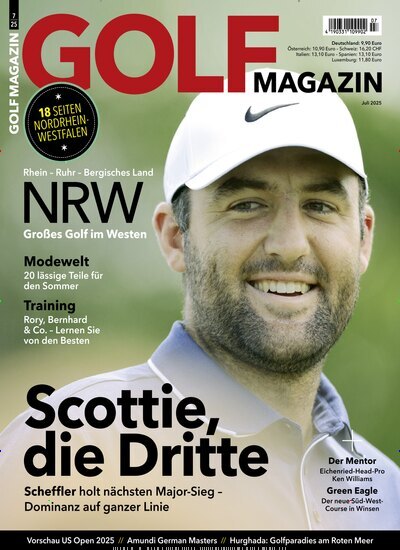 Titelbild der Ausgabe 7/2025 von Golf Magazin. Diese Zeitschrift und viele weitere Sportmagazine als Abo oder epaper bei United Kiosk online kaufen.