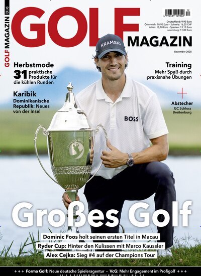 Titelbild der Ausgabe 12/2025 von Golf Magazin. Diese Zeitschrift und viele weitere Sportmagazine als Abo oder epaper bei United Kiosk online kaufen.