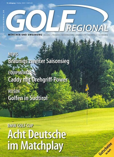 Titelbild der Ausgabe 3/2023 von GOLF Regional. Diese Zeitschrift und viele weitere Sportmagazine als Abo oder epaper bei United Kiosk online kaufen.