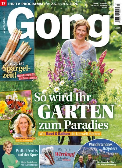 Titelbild der Ausgabe 17/2026 von Gong. Diese Zeitschrift und viele weitere Programmzeitschriften als Abo oder epaper bei United Kiosk online kaufen.