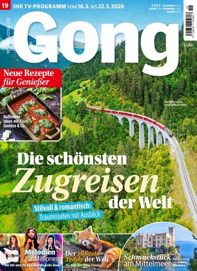 Titelbild der Ausgabe 19/2026 von Gong. Diese Zeitschrift und viele weitere Programmzeitschriften als Abo oder epaper bei United Kiosk online kaufen.