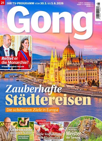 Titelbild der Ausgabe 21/2026 von Gong. Diese Zeitschrift und viele weitere Programmzeitschriften als Abo oder epaper bei United Kiosk online kaufen.