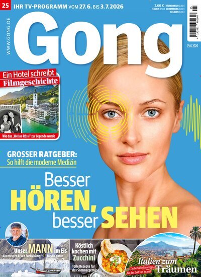 Titelbild der Ausgabe 25/2026 von Gong. Diese Zeitschrift und viele weitere Programmzeitschriften als Abo oder epaper bei United Kiosk online kaufen.