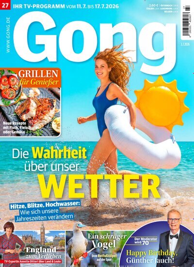 Titelbild der Ausgabe 27/2026 von Gong. Diese Zeitschrift und viele weitere Programmzeitschriften als Abo oder epaper bei United Kiosk online kaufen.