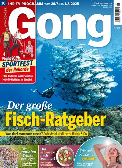 Titelbild der Ausgabe 30/2025 von Gong. Diese Zeitschrift und viele weitere Programmzeitschriften als Abo oder epaper bei United Kiosk online kaufen.
