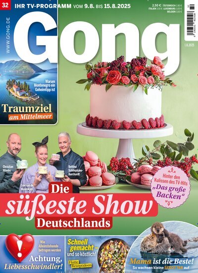 Titelbild der Ausgabe 32/2025 von Gong. Diese Zeitschrift und viele weitere Programmzeitschriften als Abo oder epaper bei United Kiosk online kaufen.