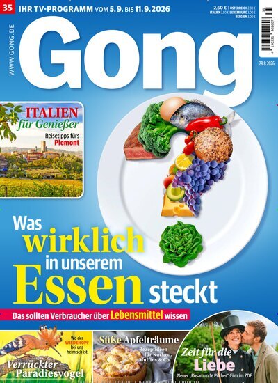 Titelbild der Ausgabe 35/2026 von Gong. Diese Zeitschrift und viele weitere Programmzeitschriften als Abo oder epaper bei United Kiosk online kaufen.