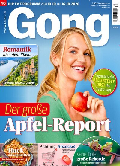 Titelbild der Ausgabe 40/2026 von Gong. Diese Zeitschrift und viele weitere Programmzeitschriften als Abo oder epaper bei United Kiosk online kaufen.