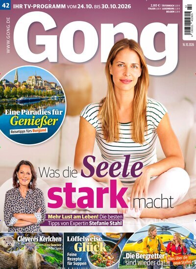 Titelbild der Ausgabe 42/2026 von Gong. Diese Zeitschrift und viele weitere Programmzeitschriften als Abo oder epaper bei United Kiosk online kaufen.