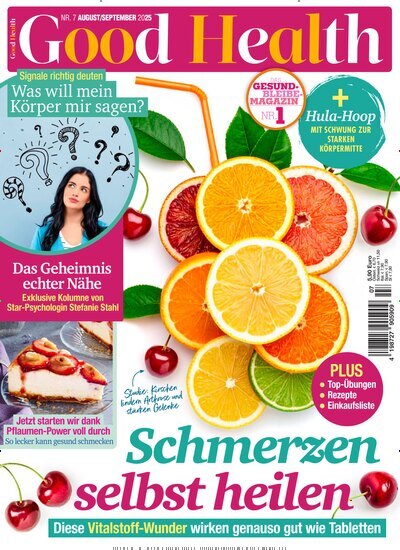Titelbild der Ausgabe 7/2025 von Good Health. Diese Zeitschrift und viele weitere Frauenzeitschriften als Abo oder epaper bei United Kiosk online kaufen.