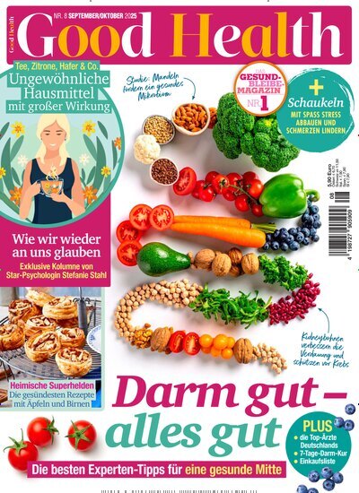 Titelbild der Ausgabe 8/2025 von Good Health. Diese Zeitschrift und viele weitere Frauenzeitschriften als Abo oder epaper bei United Kiosk online kaufen.