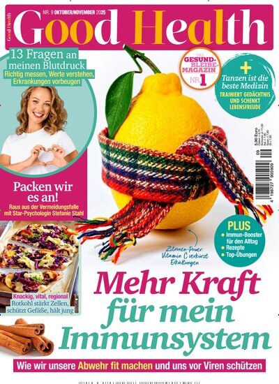 Titelbild der Ausgabe 9/2025 von Good Health. Diese Zeitschrift und viele weitere Frauenzeitschriften als Abo oder epaper bei United Kiosk online kaufen.