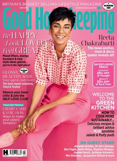 Titelbild der Ausgabe 6/2023 von Good housekeeping UK. Diese Zeitschrift und viele weitere Frauenzeitschriften als Abo oder epaper bei United Kiosk online kaufen.