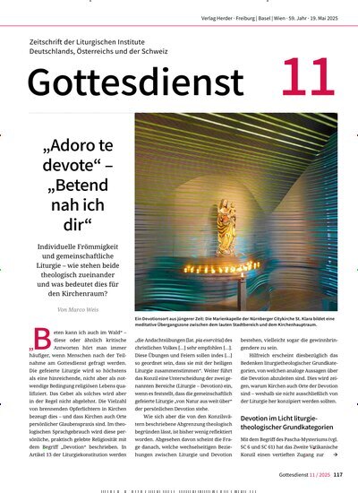 Titelbild der Ausgabe 11/2025 von Gottesdienst. Diese Zeitschrift und viele weitere Kunstmagazine und Kulturmagazine als Abo oder epaper bei United Kiosk online kaufen.