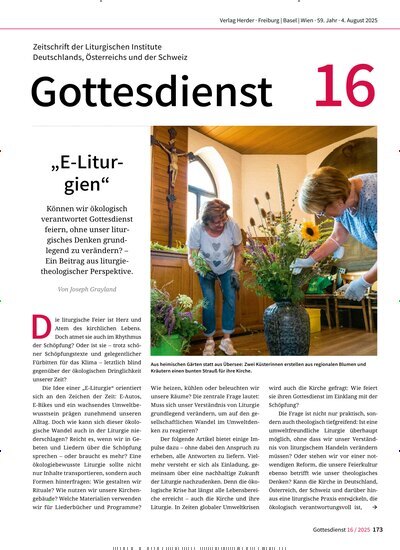 Titelbild der Ausgabe 16/2025 von Gottesdienst. Diese Zeitschrift und viele weitere Kunstmagazine und Kulturmagazine als Abo oder epaper bei United Kiosk online kaufen.
