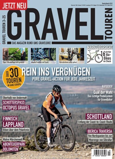 Titelbild der Ausgabe 3/2025 von Gravel Touren Magazin. Diese Zeitschrift und viele weitere Sportmagazine als Abo oder epaper bei United Kiosk online kaufen.