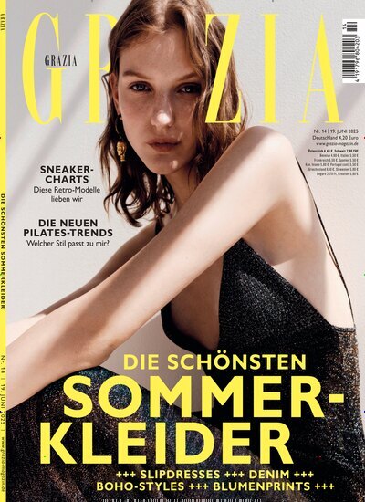 Titelbild der Ausgabe 14/2025 von Grazia. Diese Zeitschrift und viele weitere Lifestylemagazine und Peoplemagazine als Abo oder epaper bei United Kiosk online kaufen.